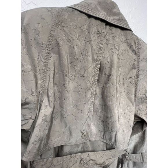 London Fog Womens Size 4 Petition Trench Over Coat Jacket Marbled Tan - Picture 6 of 11